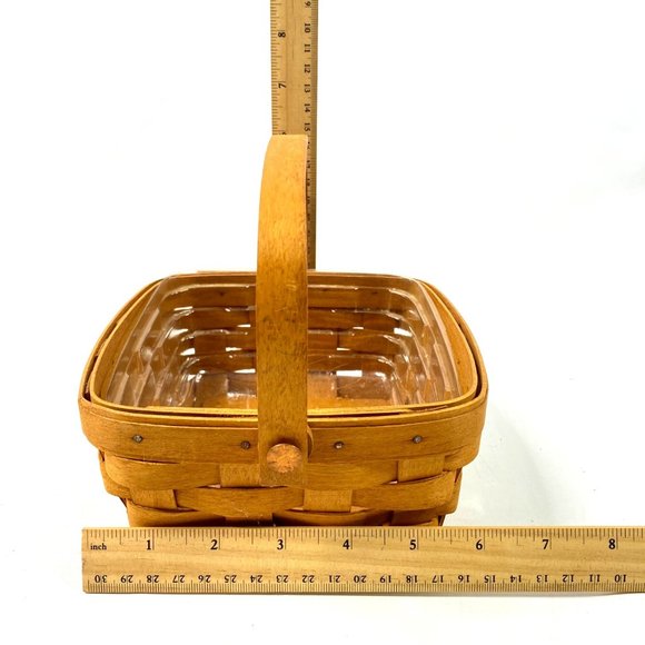 Bundle of 4 Vintage 90s Y2K Longaberger Baskets Woven Maple Wood Round Square - Picture 5 of 10